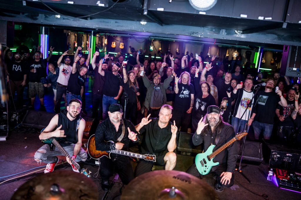 Seven's End in a wood-paneled room